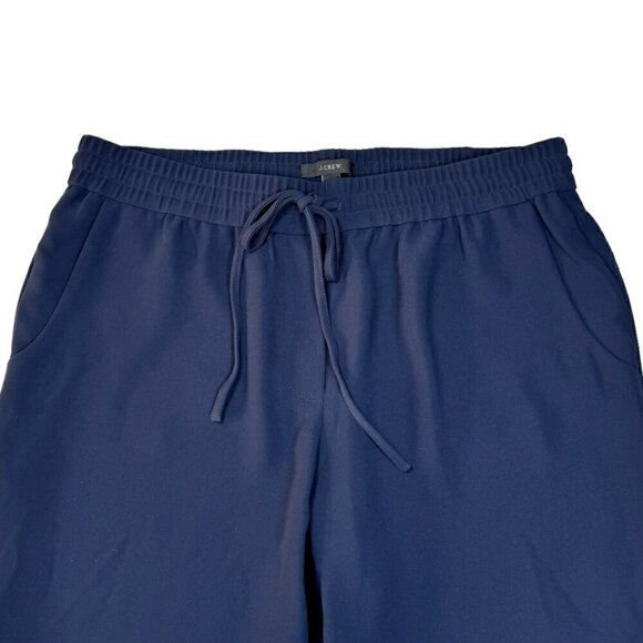 NWOT J.Crew Ankle Pants Sz10 Dark Blue Drawstring High Rise Cropped Cuffed - Picture 4 of 12